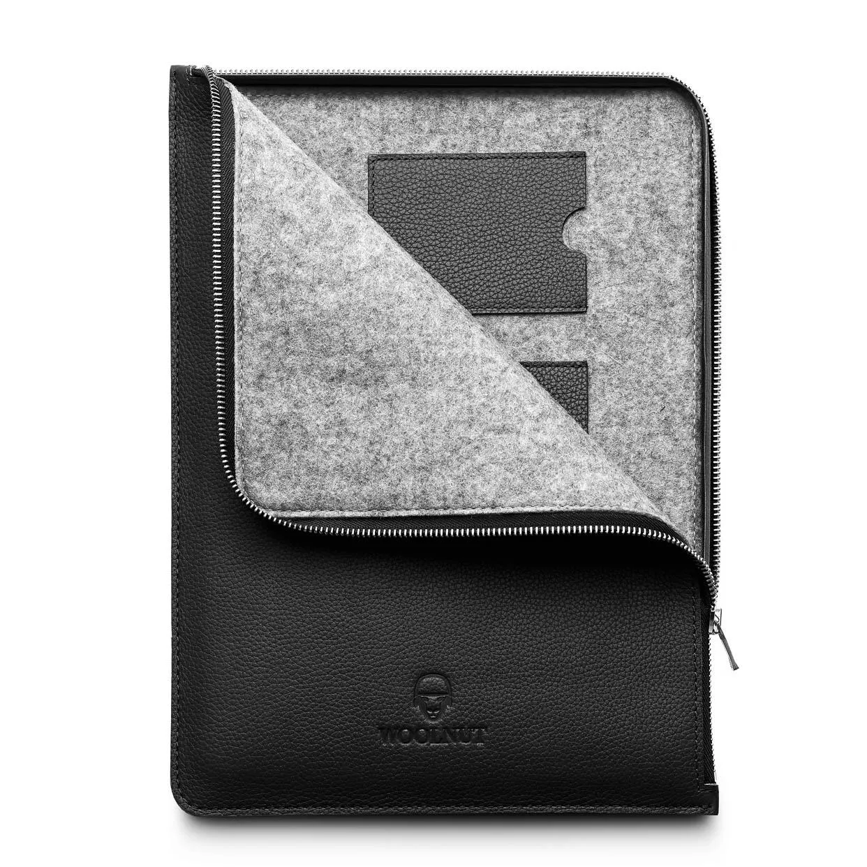 Woolnut Leather Sleeve Folio for MB Pro & Air 13" Black