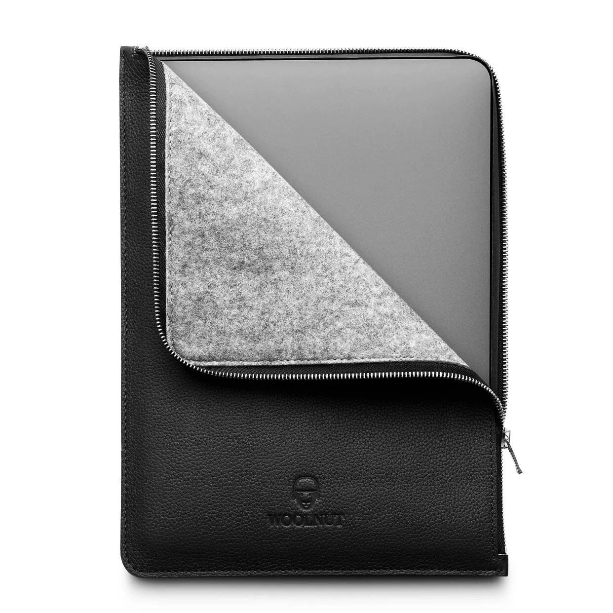 Woolnut Leather Sleeve Folio for MB Pro & Air 13" Black