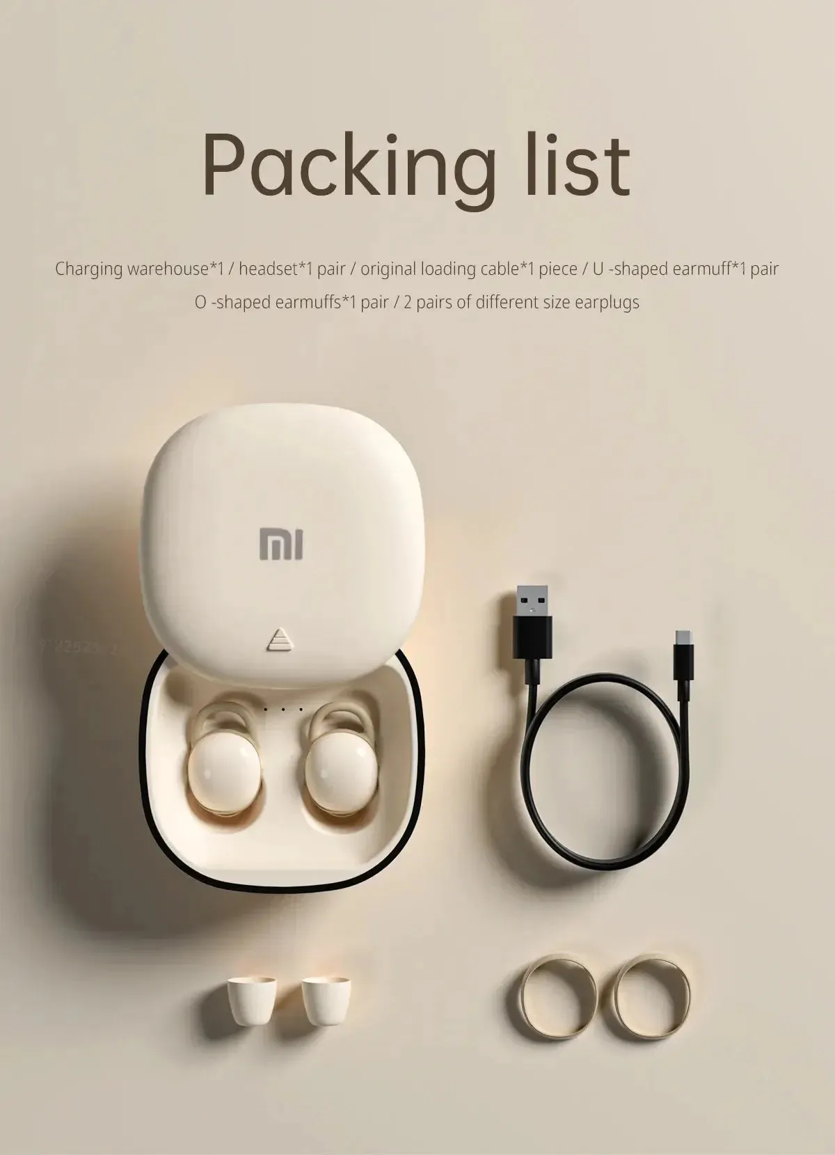 XIAOMI Sleeping Wireless Earbuds Mini In Ear Headphone Invisible Noise Cancelling Comfrotable Sleep Headphone For Android iOS