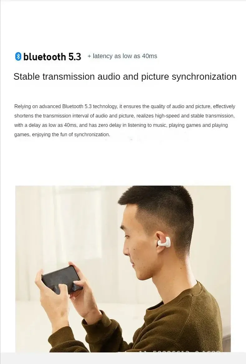 Xiaomi Wireless Bluetooth Headphone Earrings TWS Bone Conduction Earhook Headphones Sports Earbuds TWS Headphones WithMicrophone