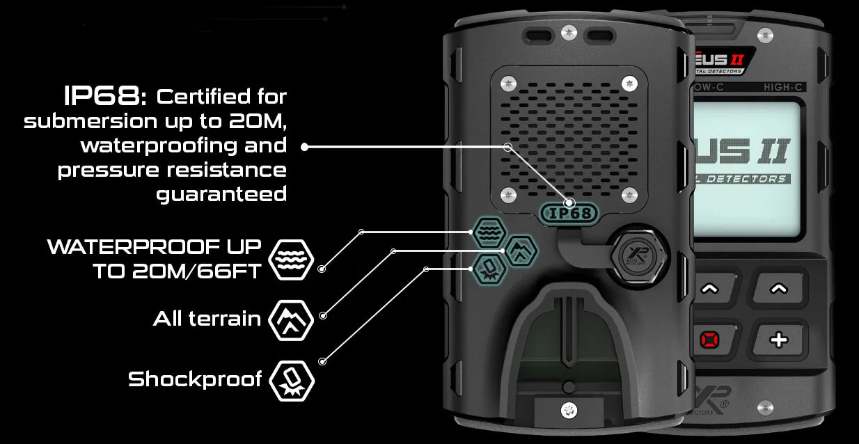 XP Deus II Wireless Metal Detector with 9" coil, RC control Box and WS6 Headphones