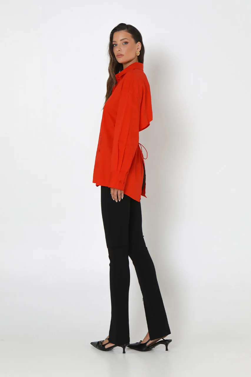 Zander Open Back Shirt | Flame